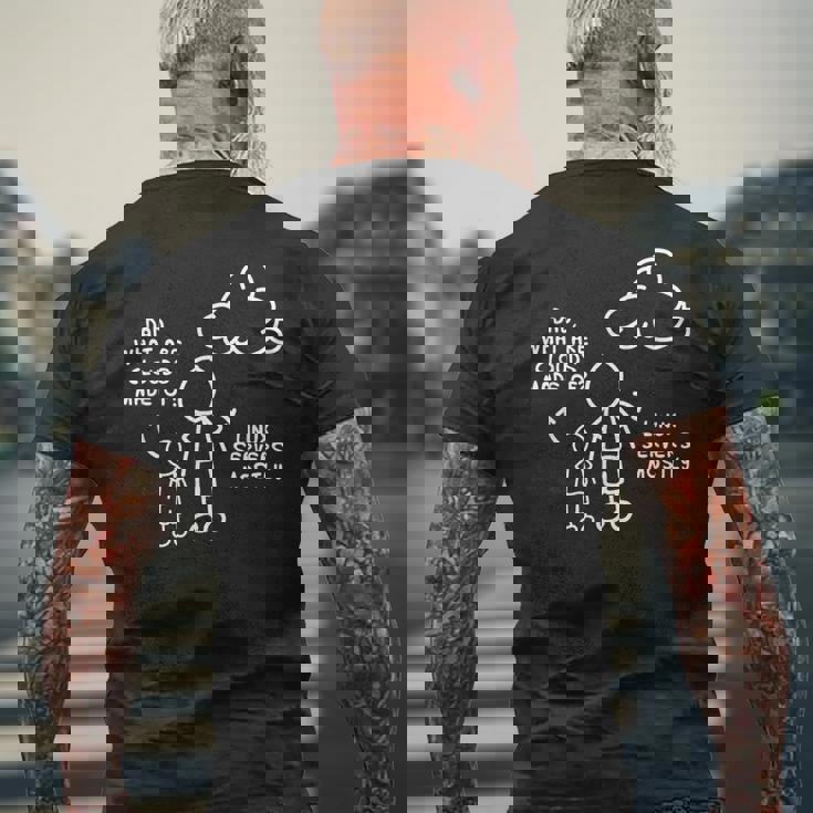 面白いプログラミングソフトウェア開発者から作られた雲とは メンズTシャツ バックプリント 高齢者への贈り物