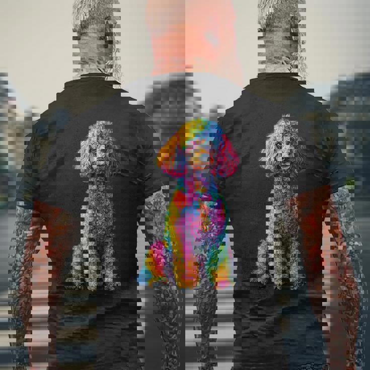 面白いプードル犬 動物愛好家 犬の飼い主 プードル犬 Poodle Animal Lover Dog Owner メンズTシャツ バックプリント 高齢者への贈り物