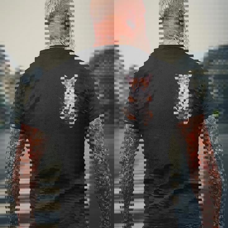 面白いペンブローク ウェルシュコーギー あなたのポケットにコーギー愛好家向け メンズTシャツ バックプリント 高齢者への贈り物