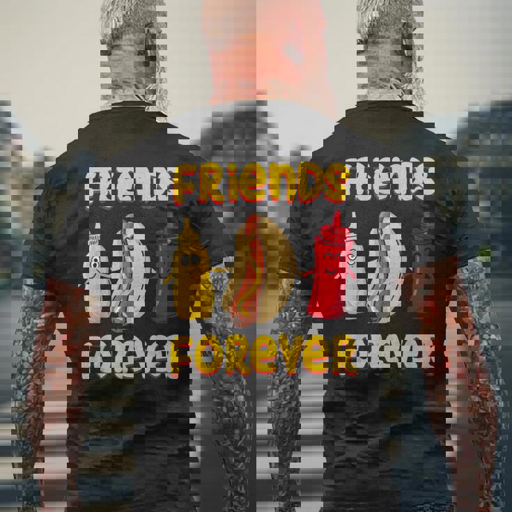 面白いホットドッグソーセージ ケチャップ&マスタード I ホットドッグ メンズTシャツ バックプリント 高齢者への贈り物