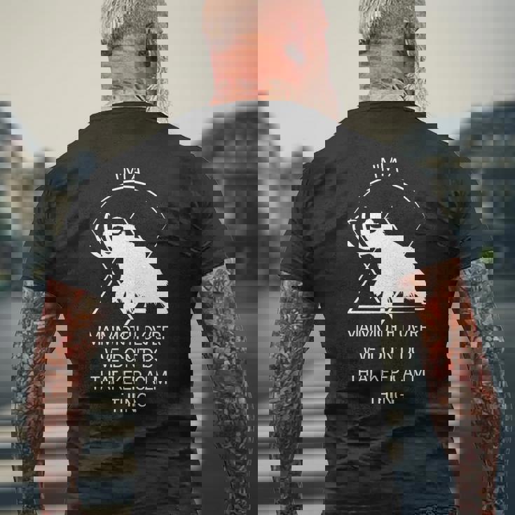 面白いマムート石器時代の氷河期デザイン 先史時代のデザイン 長袖tシャツ メンズTシャツ バックプリント 高齢者への贈り物