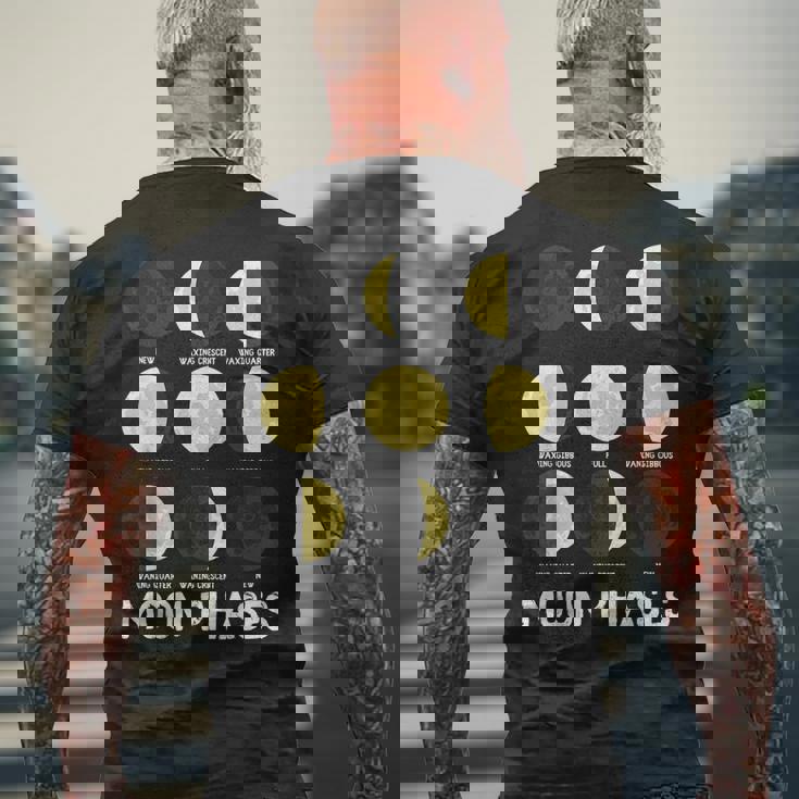 面白いムーンアート メンズ レディース キッズ ムーンフェイズ 宇宙科学 メンズTシャツ バックプリント 高齢者への贈り物