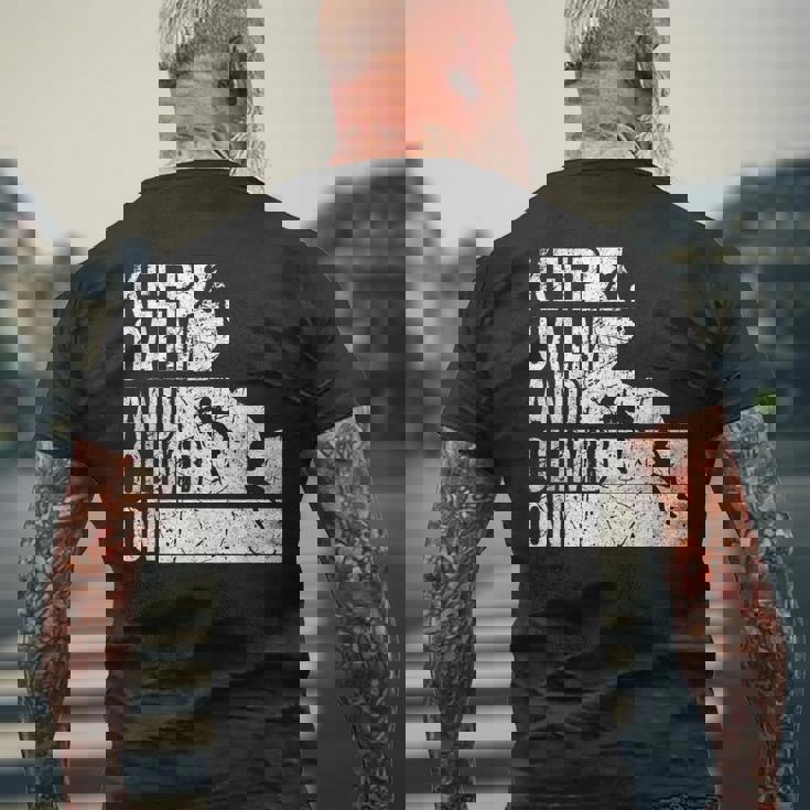 面白いロッククライミング 引用 登山家 & ボルダリング メンズTシャツ バックプリント 高齢者への贈り物