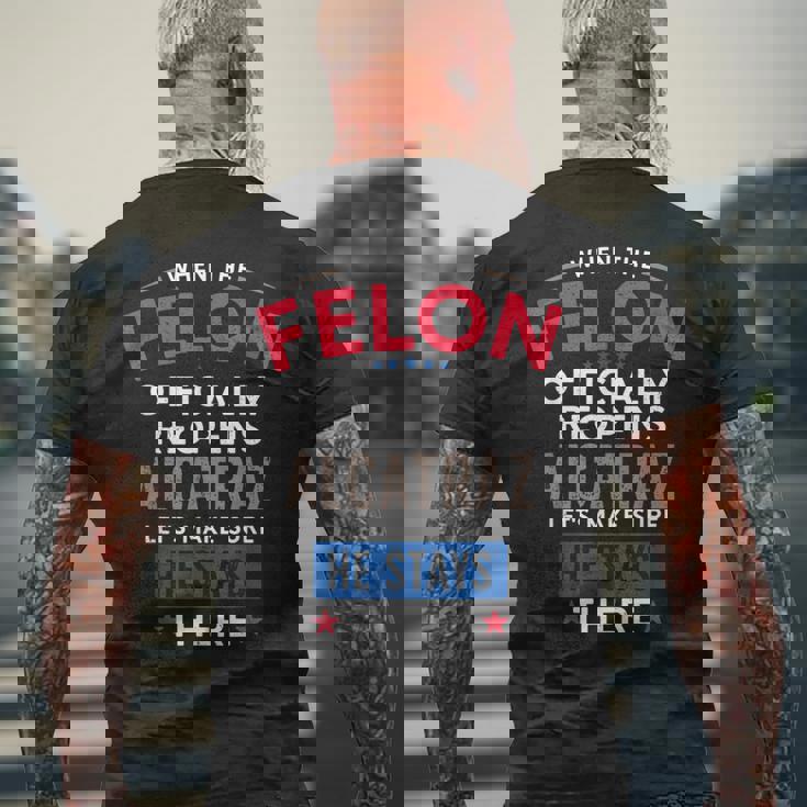 面白い反トランプ・フェロン・アルカトラズ メンズTシャツ バックプリント 高齢者への贈り物