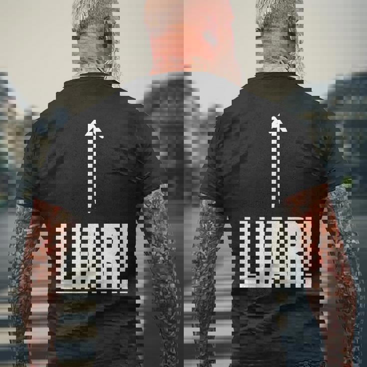 面白い嘘つき嘘つき嘘つき嘘つき詐欺師 メンズTシャツ バックプリント 高齢者への贈り物