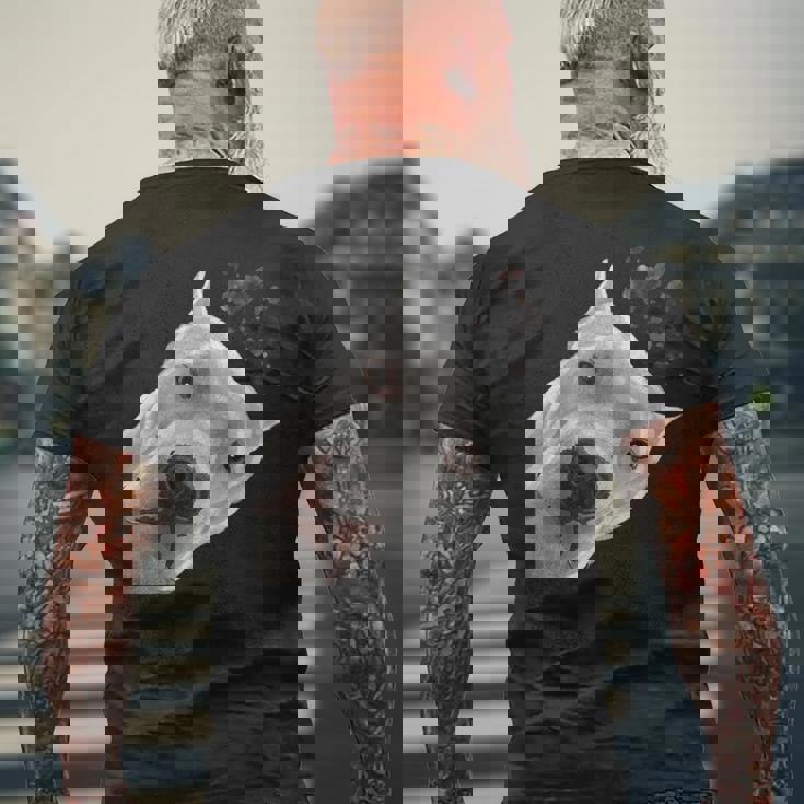 面白い好奇心旺盛な犬ドゴアルヘンティーノ メンズTシャツ バックプリント 高齢者への贈り物