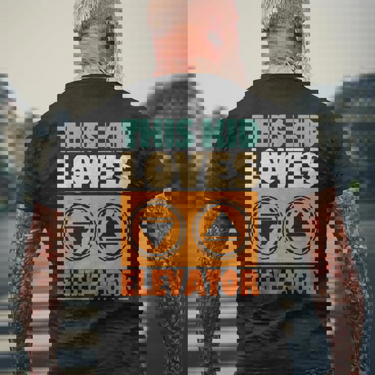 面白い引用エレベーター This Kid Loves Elevator Elevator Loves Elevator メンズTシャツ バックプリント 高齢者への贈り物