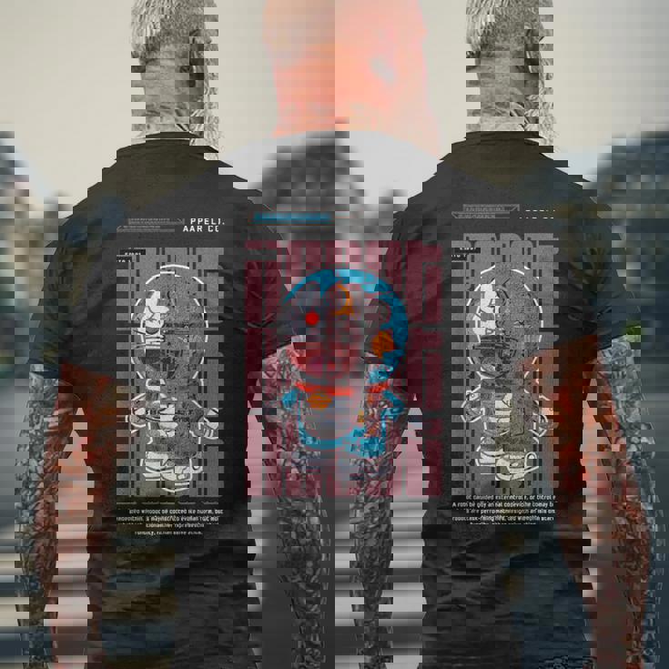 面白い日本のアニメスタイルアート ビンテージアニメ ロボットアートアニメ メンズTシャツ バックプリント 高齢者への贈り物