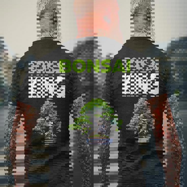 面白い盆栽愛好家 盆栽王 メンズTシャツ バックプリント 高齢者への贈り物