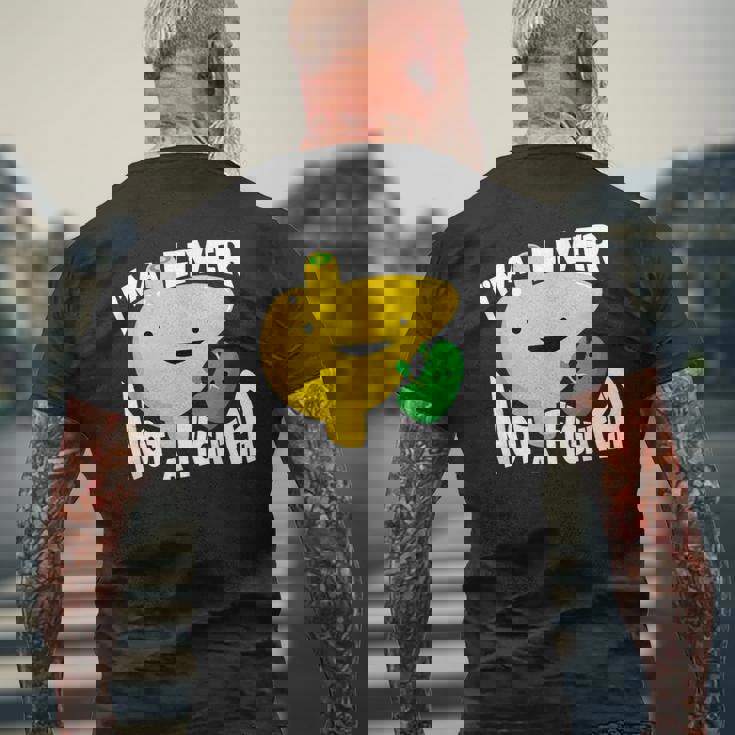 面白い臓器ボディパーツ肝臓の恋人ない戦闘機 メンズTシャツ バックプリント 高齢者への贈り物