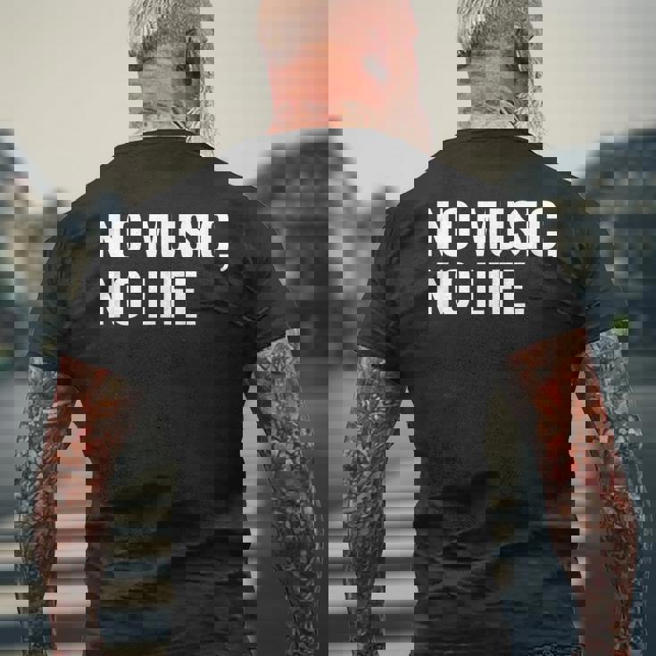 音楽家や音楽愛好家へのno Music No Life ギフト メンズTシャツ バックプリント 高齢者への贈り物