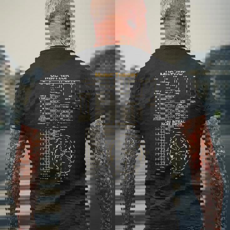 音楽理論 チート 音楽 作曲家 ミュージシャン メンズTシャツ バックプリント 高齢者への贈り物