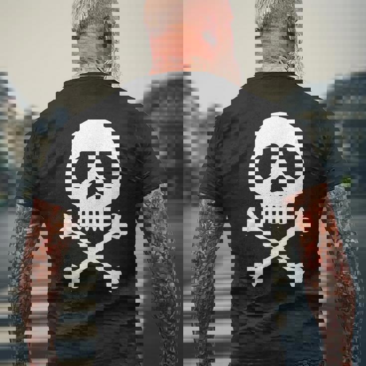 頭蓋骨、宇宙海賊、船長、パーティー、ハロウィーン、カーニバル メンズTシャツ バックプリント 高齢者への贈り物