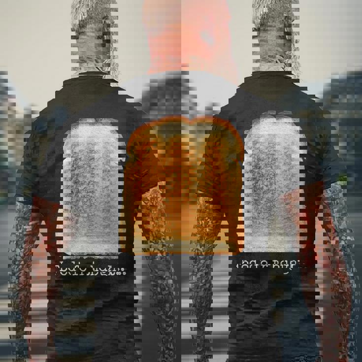 食パン トースト 食べ物 思考 おもしろい グルテンフリー ノベルティ メンズTシャツ バックプリント 高齢者への贈り物