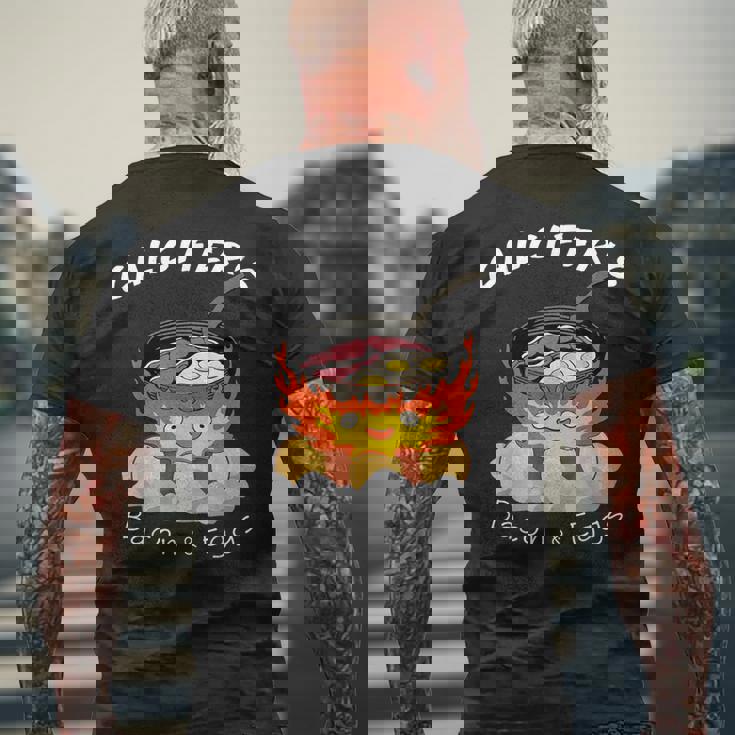 食品愛好家、カルシファーのベーコン、エッグクック。 メンズTシャツ バックプリント 高齢者への贈り物