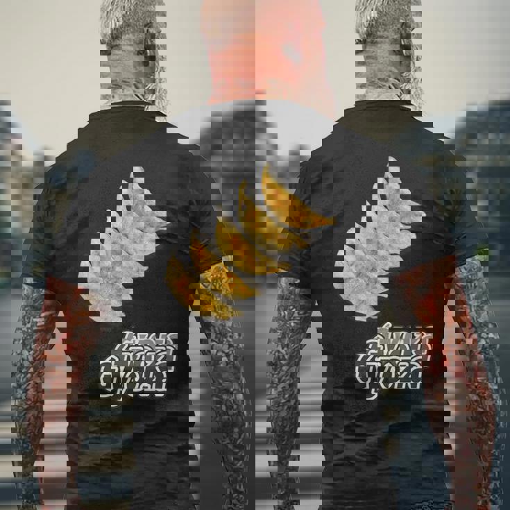 餃子 ぎょうざ Gyoza【中華 Okazu】ご飯タイム【変なtシャツ屋さん】面白い ポップ デザイン イラスト メンズTシャツ バックプリント 高齢者への贈り物