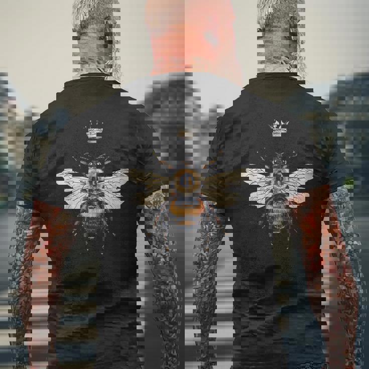 養蜂愛好家のためのモダンなフレンチ女王蜂。 メンズTシャツ バックプリント 高齢者への贈り物