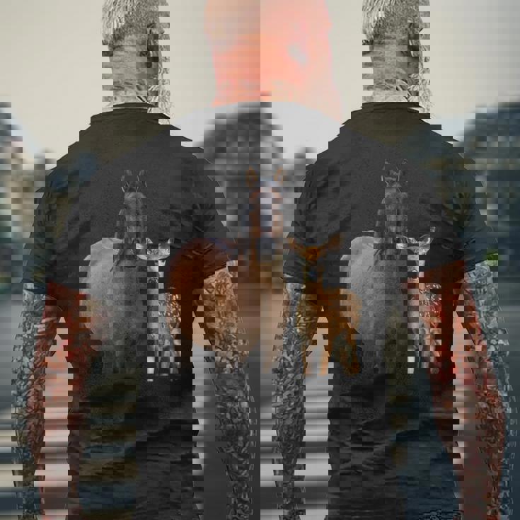 馬 鹿 面白いtシャツ バカ メンズ おもしろ 面白い 服 オリジナル おもしろグッズ ネタ 動物 ウマ シカ メンズTシャツ バックプリント 高齢者への贈り物