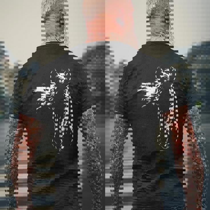 馬好きのためのエレガントな馬のシルエットのグラフィックアートデザイン。 メンズTシャツ バックプリント 高齢者への贈り物