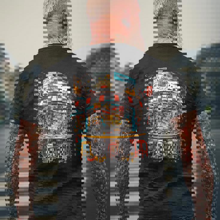 鮮やかな東京ラーメン屋 日本食好き カワイイオタク メンズTシャツ バックプリント 高齢者への贈り物