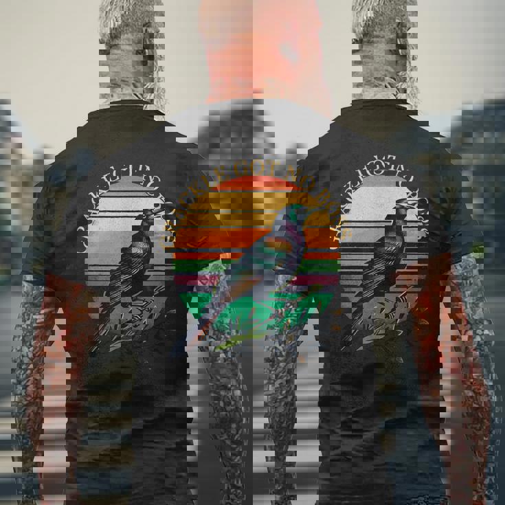 鳥 グラフィック グラックル 鳥の恋人 グラックル Got No Boss メンズTシャツ バックプリント 高齢者への贈り物