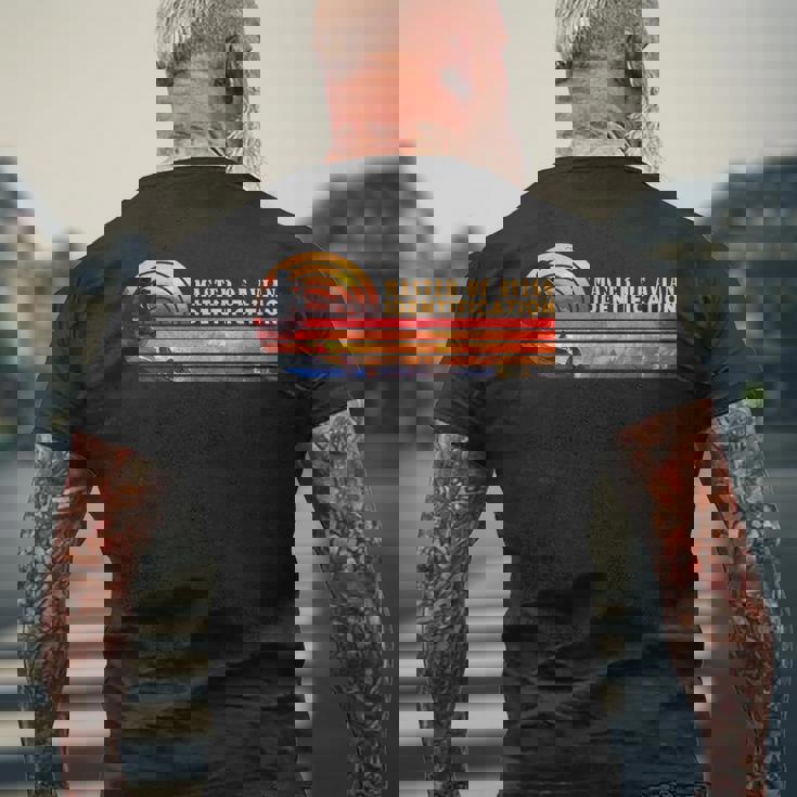 鳥類識別の達人 レトロ・バードウォッチング メンズTシャツ バックプリント 高齢者への贈り物