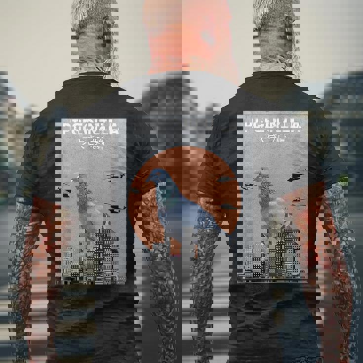 鳩 ハト おもしろ 鳥 動物 鳩 恋人 メンズTシャツ バックプリント 高齢者への贈り物