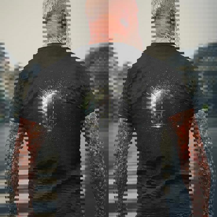 黄金比 フィボナッチ 数学先生 スパイラルスペース 惑星 ギフト メンズTシャツ バックプリント 高齢者への贈り物