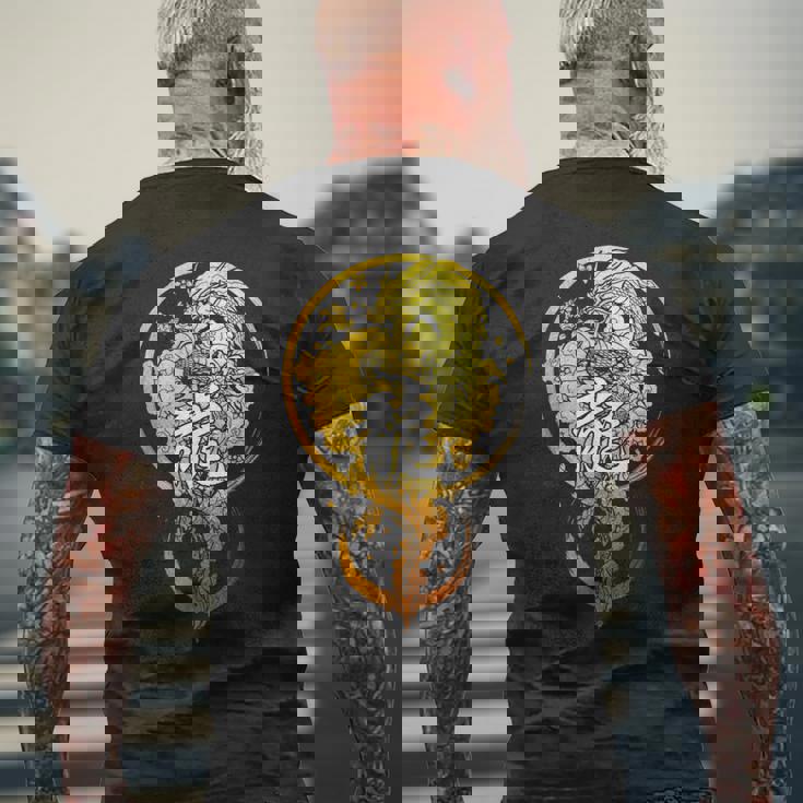 龍 中国の漢字 動物 干支 占星術 ドラゴン メンズTシャツ バックプリント 高齢者への贈り物