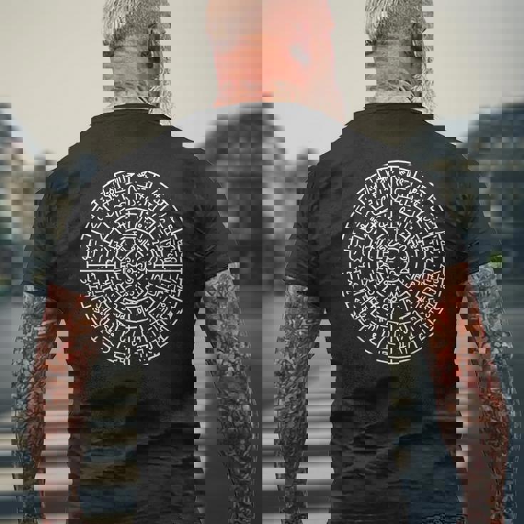 龍体文字【フトマニ図】手書き 筆文字tシャツ 開運グッズ 運気アップ 縁起物 お守り ラッキー スピリチュアル メンズTシャツ バックプリント 高齢者への贈り物