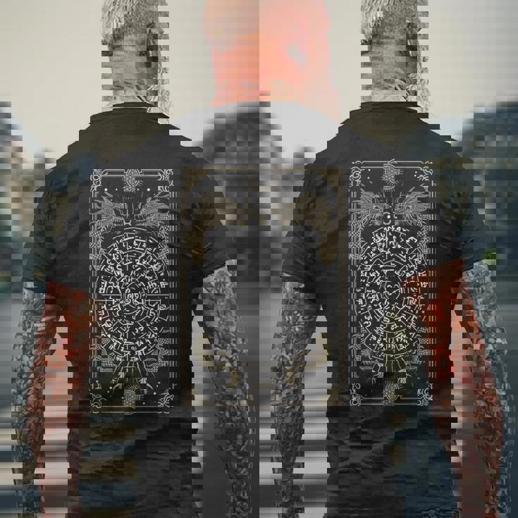 龍体文字フトマニ図タロット 幸運 メンズTシャツ バックプリント 高齢者への贈り物