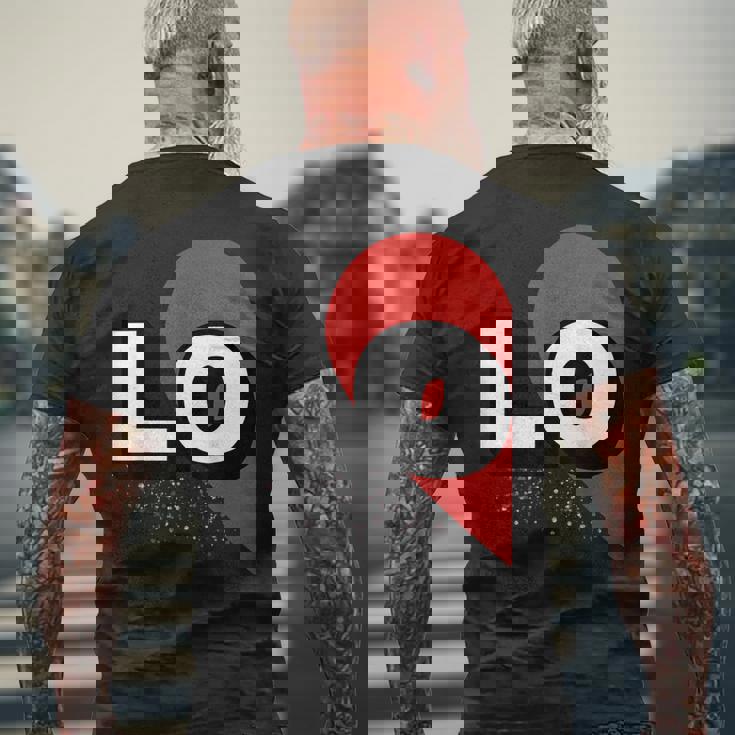 ２人で着るとハートが出来る Loveの文字になる 「Lo」カップル 恋人 メンズTシャツ バックプリント 高齢者への贈り物