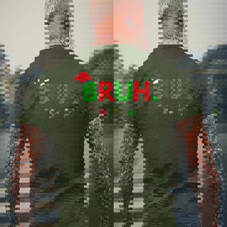 Bruh Meme aying Bro Greeting Ns Boys Christmas メンズTシャツ バックプリント 高齢者への贈り物