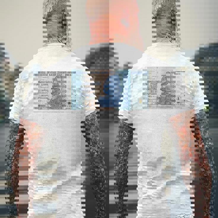 100兆 ジンバブエドル メンズTシャツ バックプリント 高齢者への贈り物