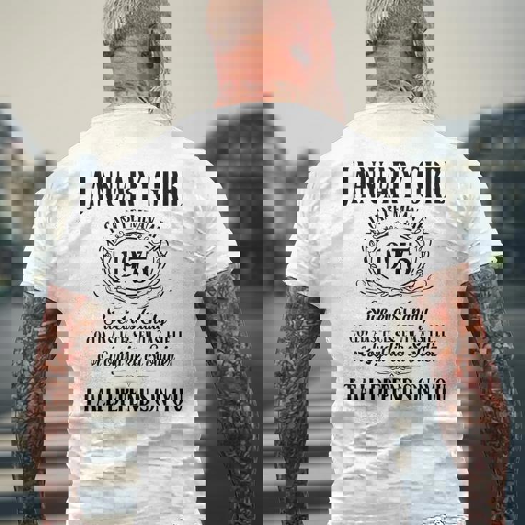 Im 1月ガール 1975年 1月生まれ 1975年 1月少女 メンズTシャツ バックプリント 高齢者への贈り物