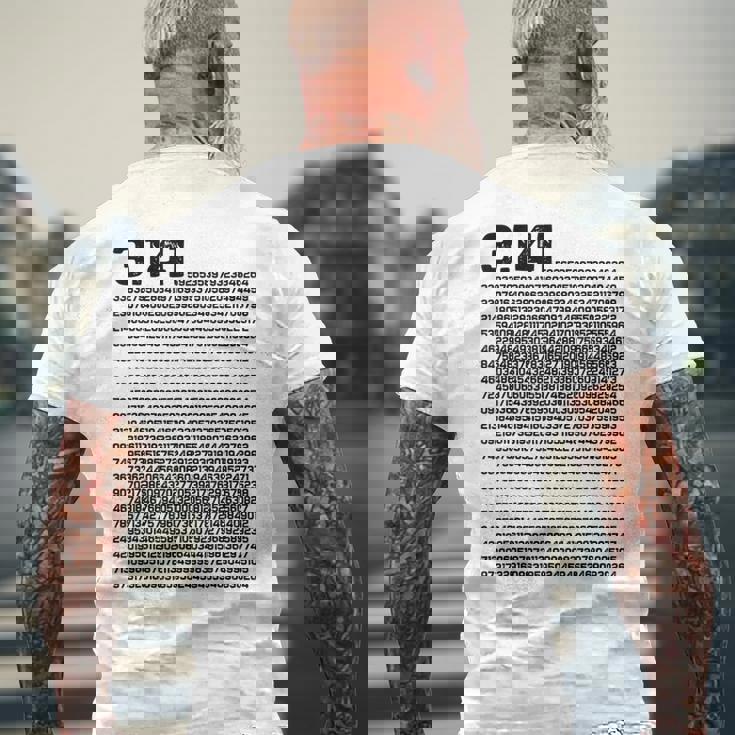 314 円周率の日 数学 非合理数 円周率 メンズTシャツ バックプリント 高齢者への贈り物