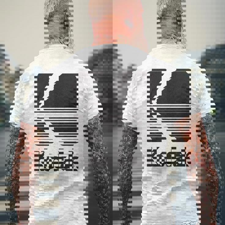 80年代ヴィンテージコダックロゴ ブラック メンズTシャツ バックプリント 高齢者への贈り物