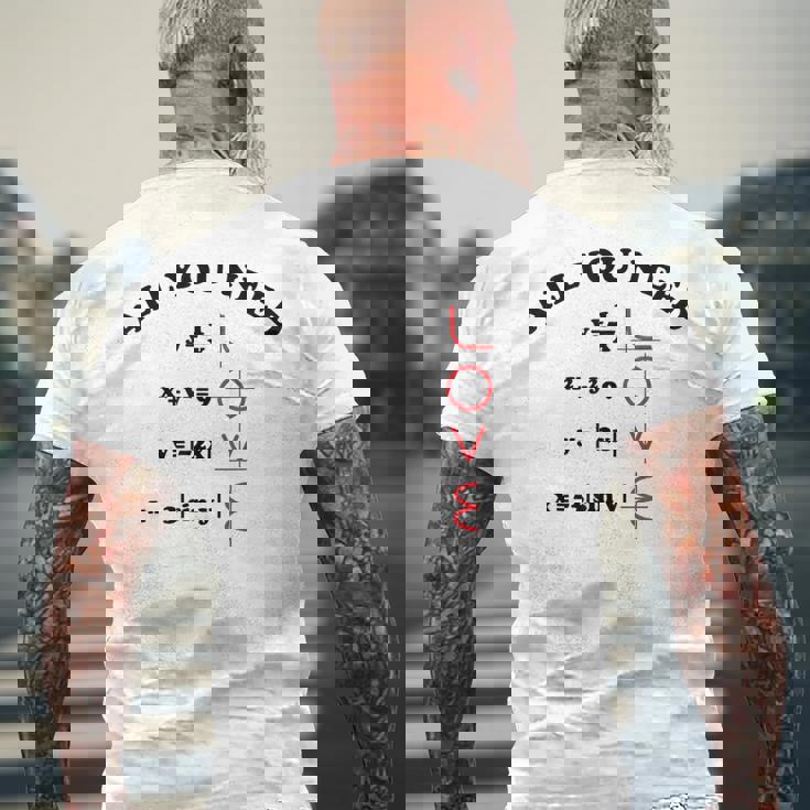 All You Need Is Love 数学グラフ方程式 黒文字 メンズTシャツ バックプリント 高齢者への贈り物
