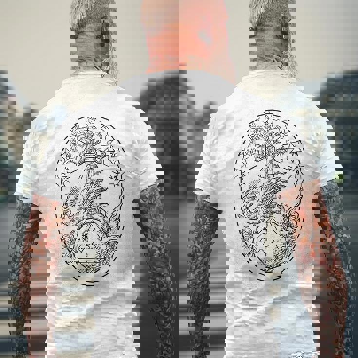 Azoth アゾット Rebis、バジル・バレンタイン、錬金術 Basilalentine メンズTシャツ バックプリント 高齢者への贈り物