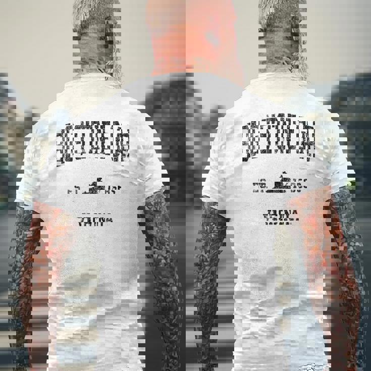 Bigtone Gap バージニアa ビンテージ スポーツデザイン ブラックプリント メンズTシャツ バックプリント 高齢者への贈り物