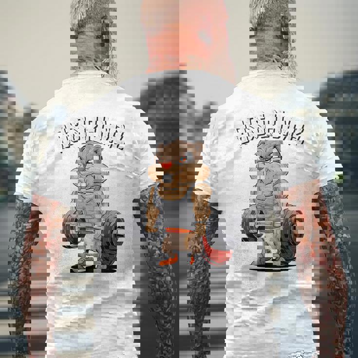 Bissi Pumpi Gym Fitness Meme Bobr Bissi Pumpi Bober メンズTシャツ バックプリント 高齢者への贈り物