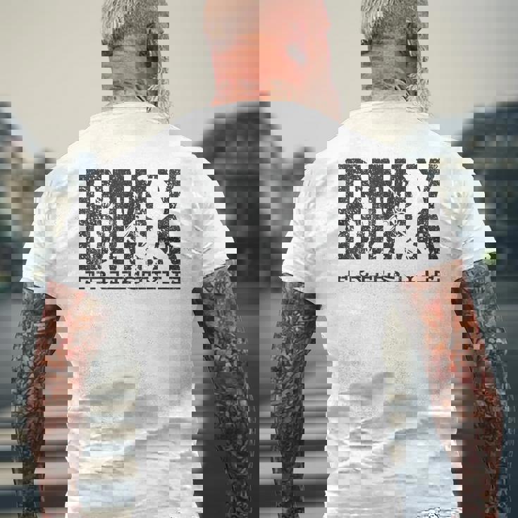 Bmxビンテージバイクファンの贈り物少年少女自転車bmx メンズTシャツ バックプリント 高齢者への贈り物