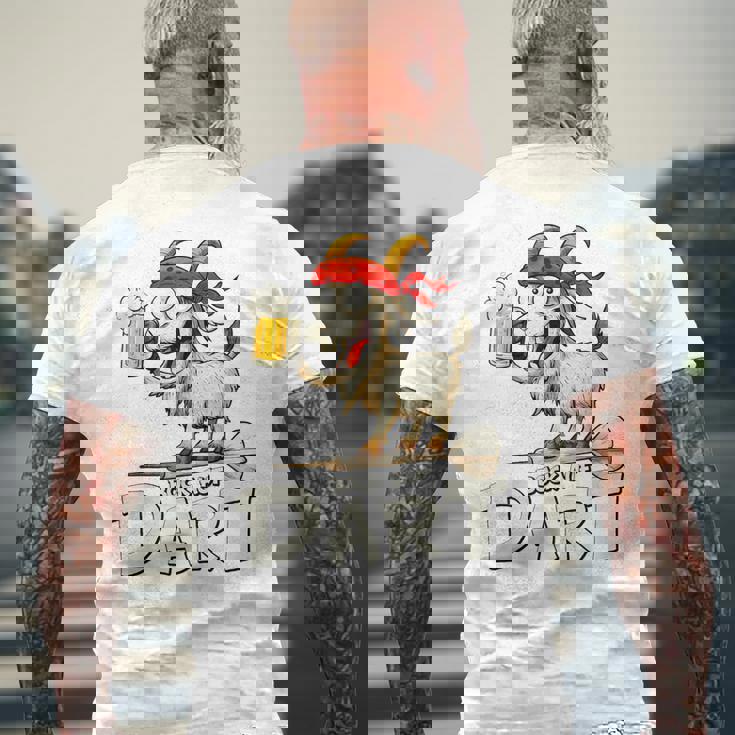 Bock Auf Dart ヤギとビールジョッキ 面白いダーツプレーヤー メンズTシャツ バックプリント 高齢者への贈り物