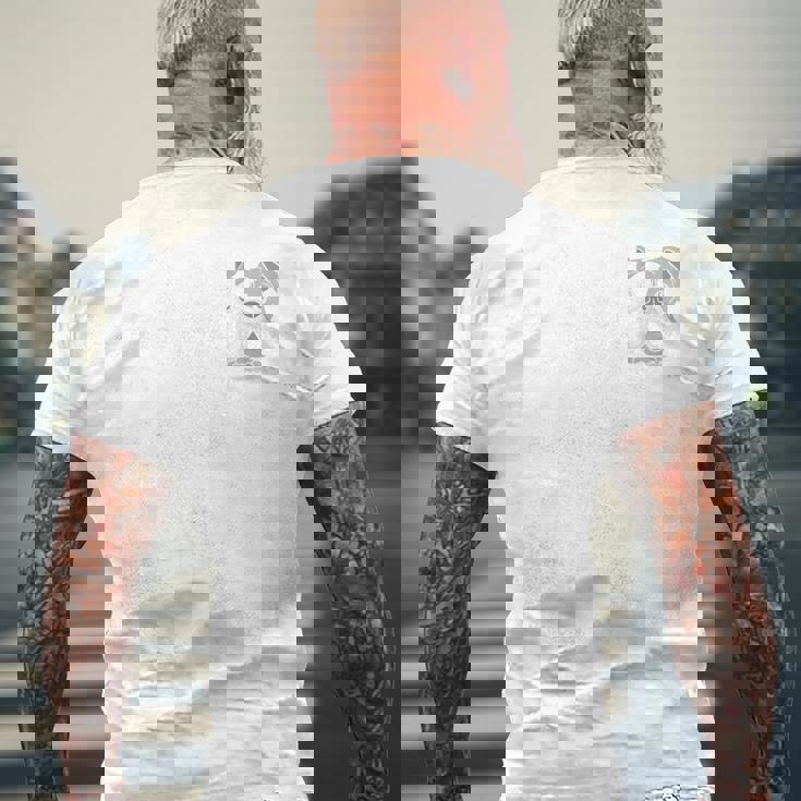 バックプリント The Bulldog Face 犬と犬の飼い主ブルドッグ メンズTシャツ バックプリント 高齢者への贈り物