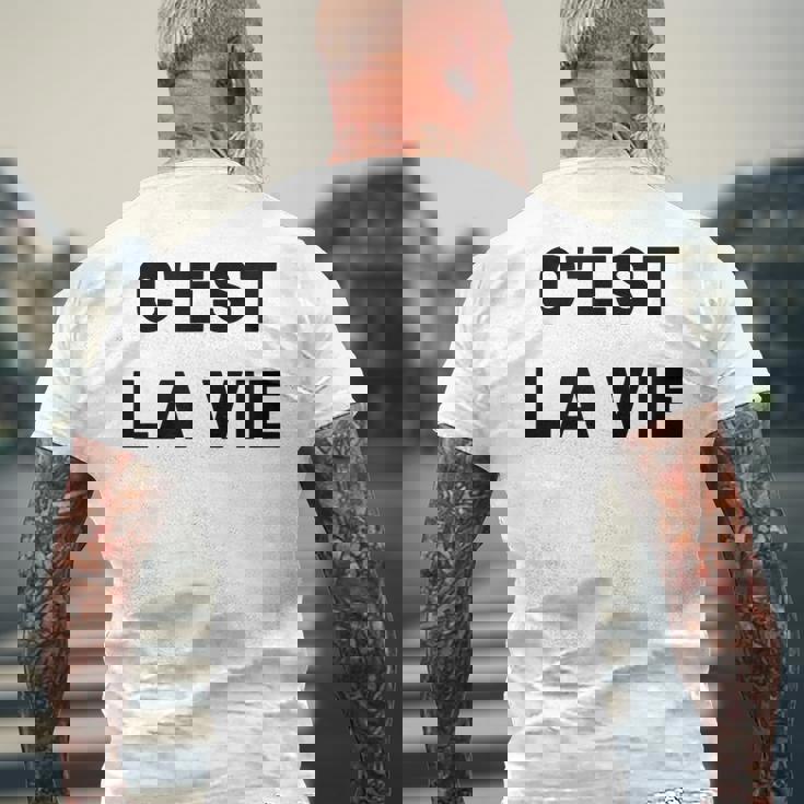 C'est Laie フランス語格言グラフィックデザイン メンズTシャツ バックプリント 高齢者への贈り物