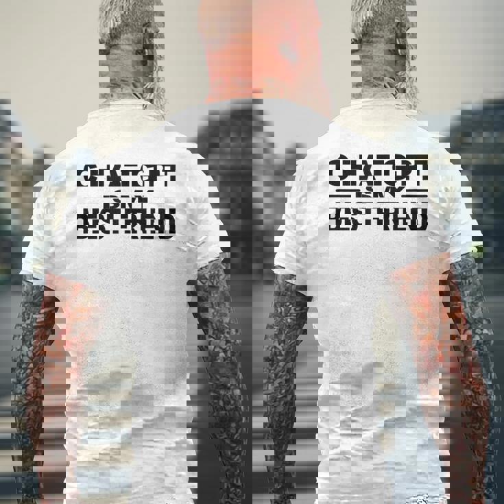 Chatgptは私の親友です メンズTシャツ バックプリント 高齢者への贈り物