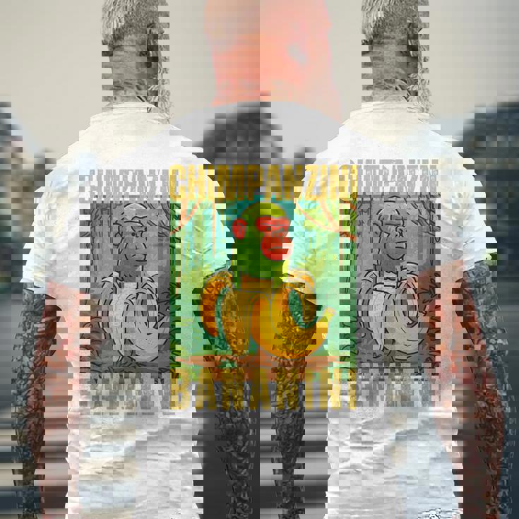 Chimpanzini Bananini Italian Brainrot メンズTシャツ バックプリント 高齢者への贈り物