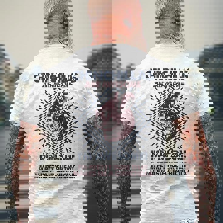 Chinchillas Are Awesome 面白いチンチラママパパ メンズTシャツ バックプリント 高齢者への贈り物