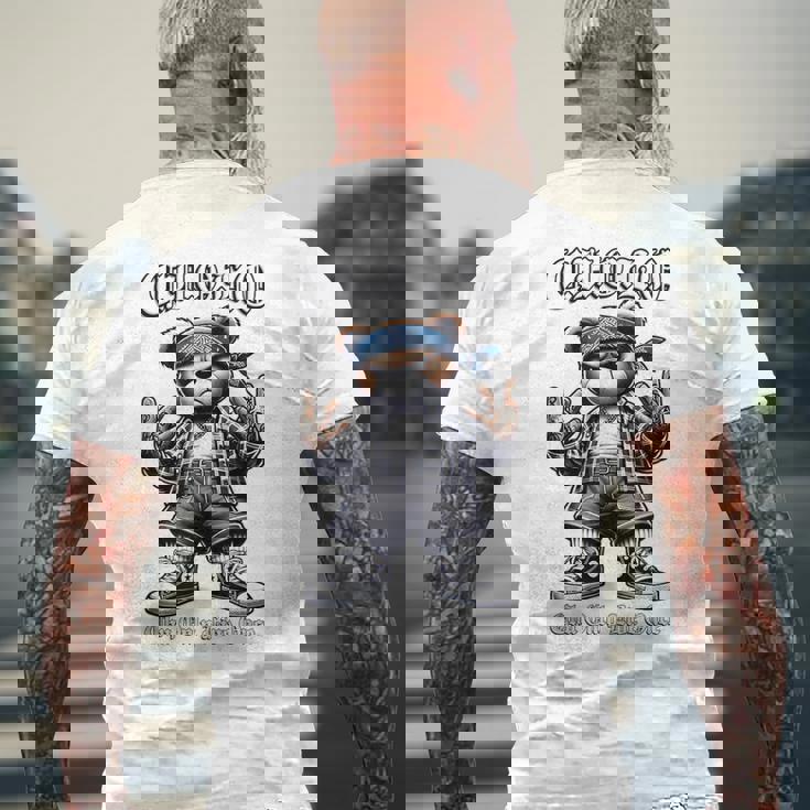 CHOLO Chu Only Live Once ヒップホップ テディベア チカーノ アート メンズTシャツ バックプリント 高齢者への贈り物