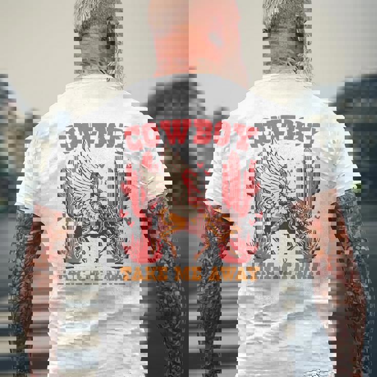 Cowboy Take Me Away ウエスタンバレンタインデー 長袖tシャツ メンズTシャツ バックプリント 高齢者への贈り物